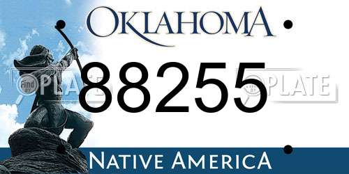 88255 Oklahoma License Plate