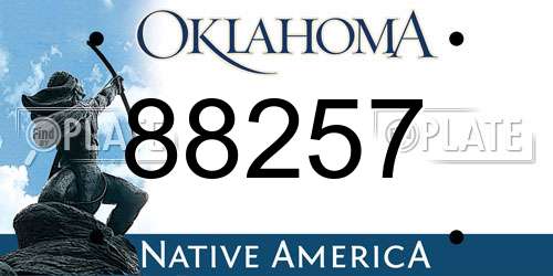 88257 Oklahoma License Plate