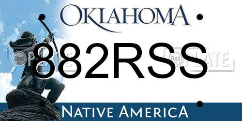 882RSS Oklahoma License Plate