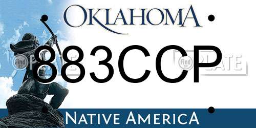 883CCP Oklahoma License Plate