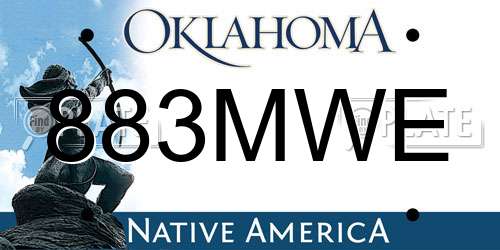 883MWE Oklahoma License Plate