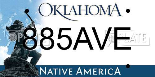 885AVE Oklahoma License Plate