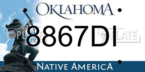 8867DI Oklahoma License Plate