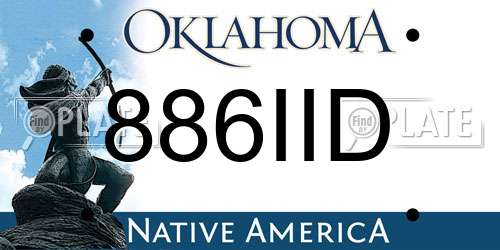 886IID Oklahoma License Plate