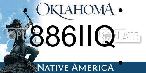 886IIQ Oklahoma License Plate