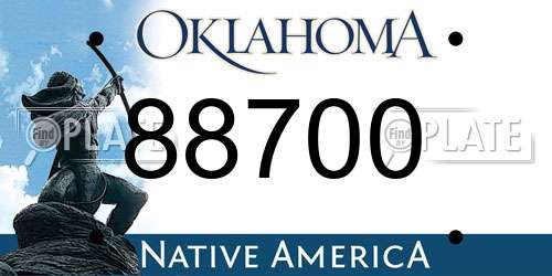 88700 Oklahoma License Plate