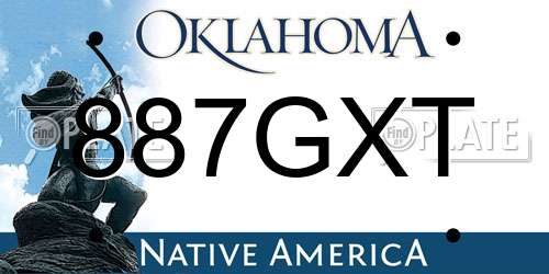 887GXT Oklahoma License Plate
