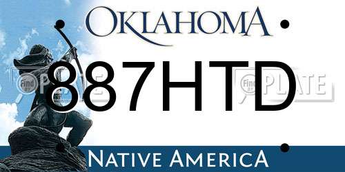 887HTD Oklahoma License Plate
