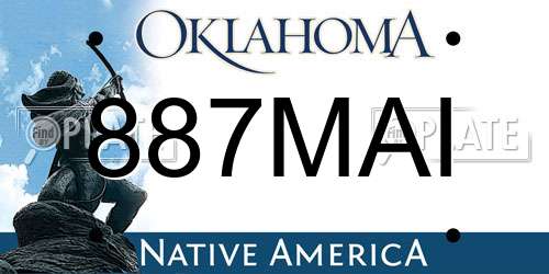 887MAI Oklahoma License Plate