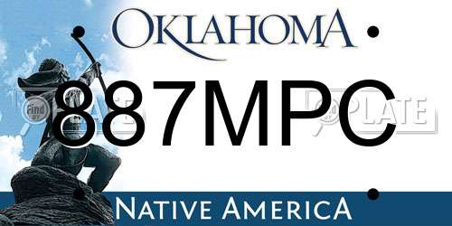 887MPC Oklahoma License Plate