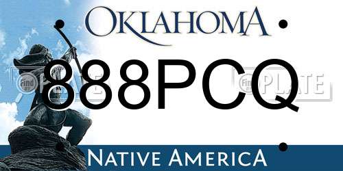 888PCQ Oklahoma License Plate