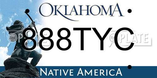 888TYC Oklahoma License Plate