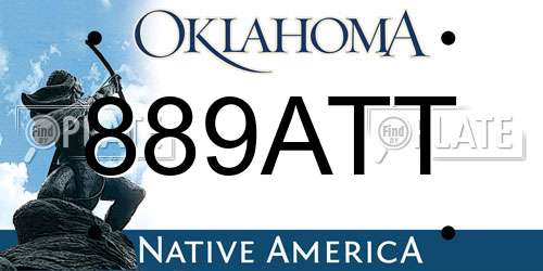 889ATT Oklahoma License Plate
