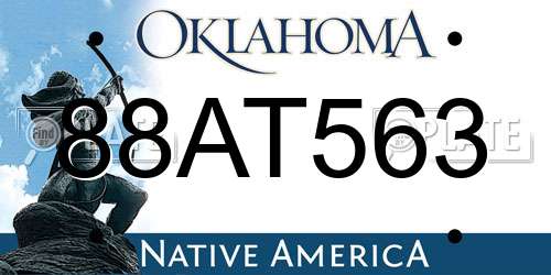 88AT563 Oklahoma License Plate