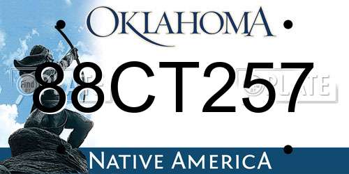 88CT257 Oklahoma License Plate