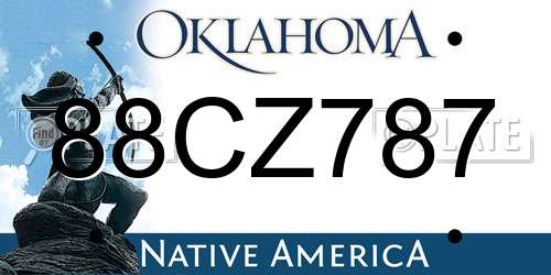 88CZ787 Oklahoma License Plate