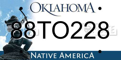 88TO228 Oklahoma License Plate