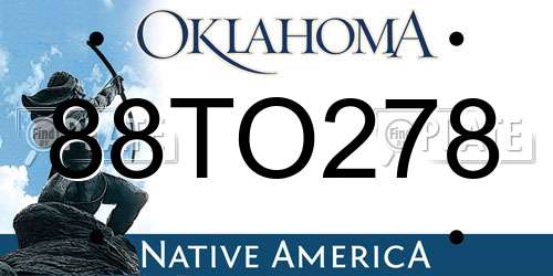 88TO278 Oklahoma License Plate
