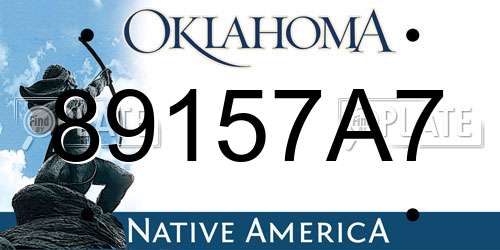 89157A7 Oklahoma License Plate