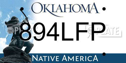 894LFP Oklahoma License Plate