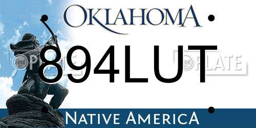 894LUT Oklahoma License Plate