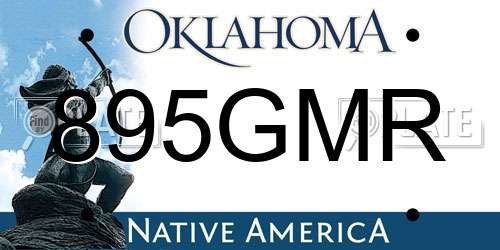895GMR Oklahoma License Plate