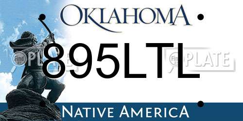 895LTL Oklahoma License Plate
