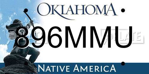 896MMU Oklahoma License Plate