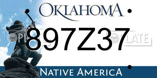 897Z37 Oklahoma License Plate