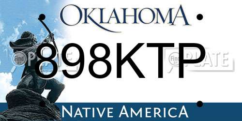 898KTP Oklahoma License Plate
