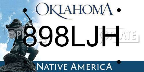 898LJH Oklahoma License Plate