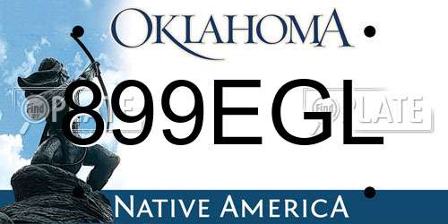 899EGL Oklahoma License Plate