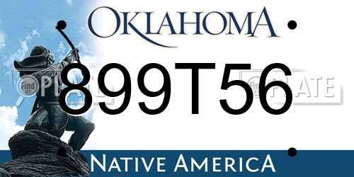 899T56 Oklahoma License Plate