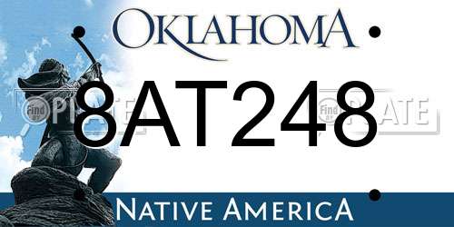 8AT248 Oklahoma License Plate
