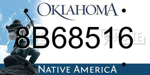 8B68516 Oklahoma License Plate