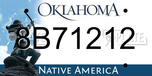 8B71212 Oklahoma License Plate