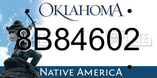 8B84602 Oklahoma License Plate