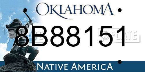 8B88151 Oklahoma License Plate