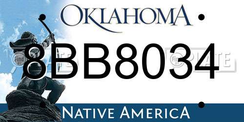 8BB8034 Oklahoma License Plate