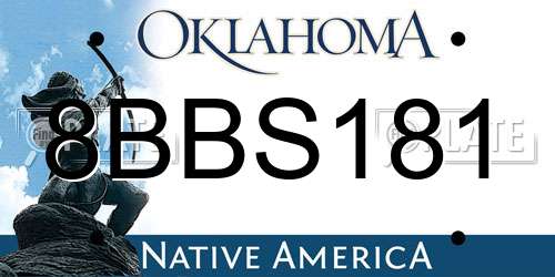 8BBS181 Oklahoma License Plate