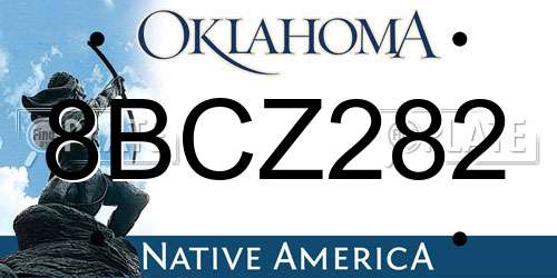 8BCZ282 Oklahoma License Plate