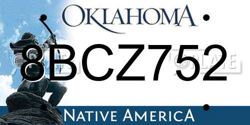 8BCZ752 Oklahoma License Plate
