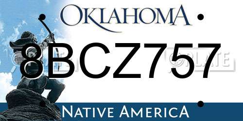 8BCZ757 Oklahoma License Plate