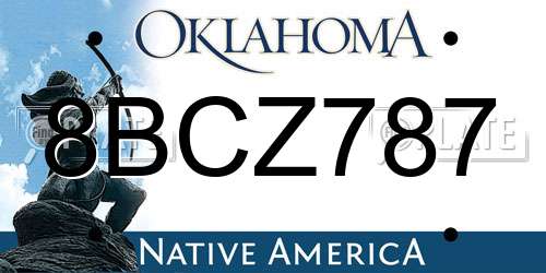 8BCZ787 Oklahoma License Plate