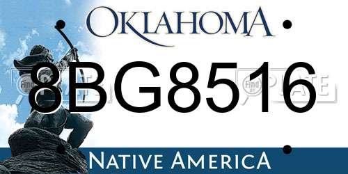 8BG8516 Oklahoma License Plate