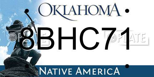 8BHC71 Oklahoma License Plate
