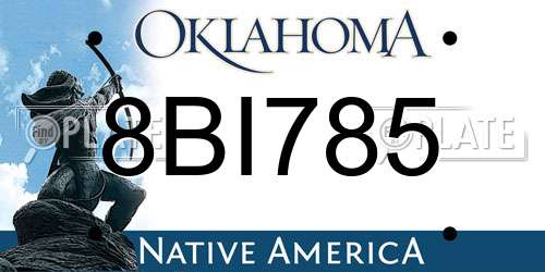8BI785 Oklahoma License Plate