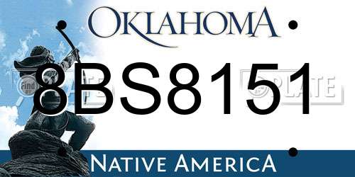 8BS8151 Oklahoma License Plate