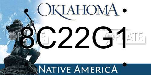 8C22G1 Oklahoma License Plate