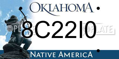 8C22I0 Oklahoma License Plate